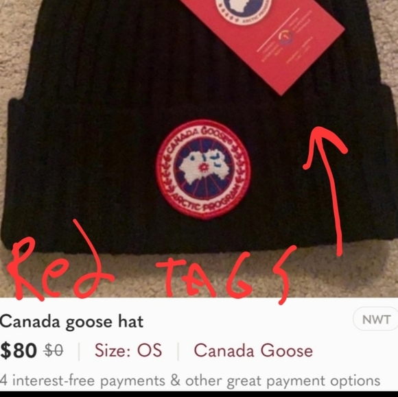 **BUYER BEWARE** Fake/ Counterfeit /Imitation Canada Goose hats & other apparel - Picture 2 of 12